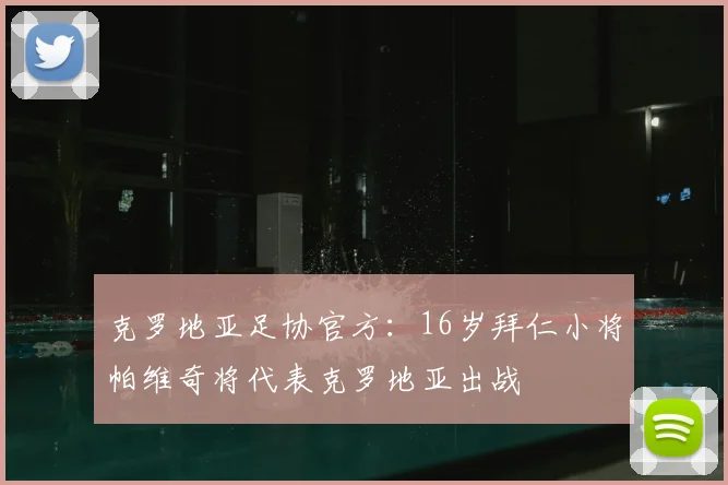 克罗地亚足协官方：16岁拜仁小将帕维奇将代表克罗地亚出战